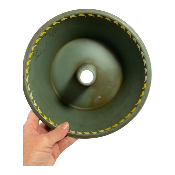 Vintage 80s Tole Paint Cake Ware Floral Fruit Hand Painted 9” Pan - Picture 7 of 8